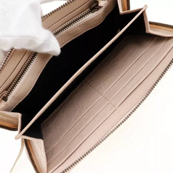 BALENCIAGA Classic Continental Purse Beige pink Calfskin Women - Picture 8 of 12